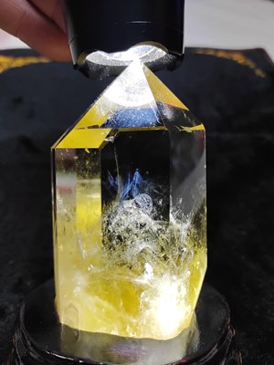 【龍瀧水晶】天然藍針黃水晶無處理水晶柱370g