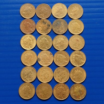 【大三元】香港錢幣-伊莉莎白二世-10分24枚~1985年-1992年~重2克直徑17.55厚度1.05mm
