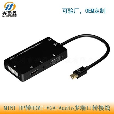 【熱賣精選】MINI DP轉HDMI+DVI+VGA+音頻轉接器轉接線蘋果電腦MINI DP轉接線