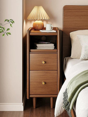 實木床頭櫃現代簡約小型極窄30公分家用臥室20公分床邊超窄夾縫櫃