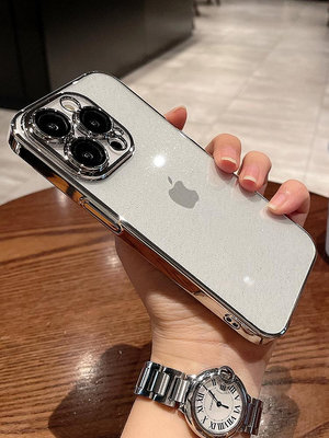 蘋果15保護殼 超薄自帶鏡頭膜適用蘋果15promax手機殼iphone14鈦灰閃粉透明13pro新款12