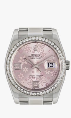 Rolex 勞力士 116244 Datejust 原鑲鑽圈 粉紅櫻花面 36mm 單盒錶節全。部分膠膜仍在。誠可小議