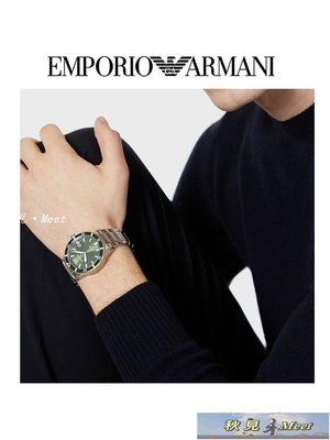 商務手錶 宋威龍同款Armani阿瑪尼手表綠水鬼 商務大表盤石英表正品AR11338機械表 -促銷
