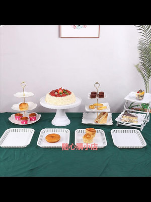 精品甜品臺展示架子擺件點心糖果盤子前臺生日擺臺架冷餐多層蛋糕托盤