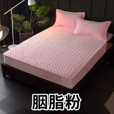 [fundin001]迪E4R5《2件免運》8花色 純色素色 150公分寬 標準雙人床 水晶絨絎縫鋪棉加高30公分床包1件