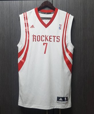 正品ADIDAS愛迪達 NBA ROCKETS 火箭隊 LIN 林書豪7號 男白色電繡/燙印運動籃球背心球衣S
