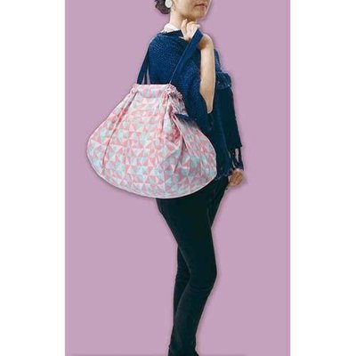 【簡單旅行屋 JP】現貨 日本 MARNA 萬用 環保 大容量 好收納 肩背包 側背包 購物袋 幾何圖形 粉紅色 L