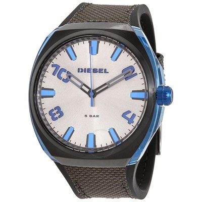 清倉特價【美麗小舖】Diesel 迪賽 DZ1885 黑色矽膠錶帶軍綠尼龍編織 男錶 手錶 腕錶 矽膠錶 50mm-現貨在台