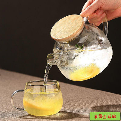 冷水壺加厚耐高溫玻璃涼水壺耐熱防爆泡茶壺煮茶壺果茶壺茶具套裝