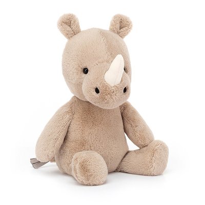 預購 英國 JELLYCAT 可愛淺棕犀牛 觸感柔軟 寶寶的第一個好朋友 生日禮 彌月禮 絨毛娃娃