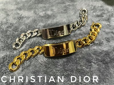 22弄 Christian Dior 粗鏈條 軍牌 手鍊 手環
