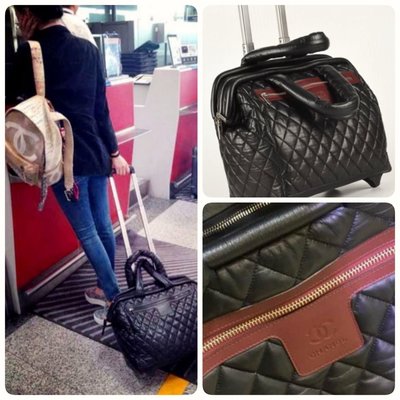 Chanel ❤️ 拉桿旅行袋 行李箱 登機箱 兩輪 黑色