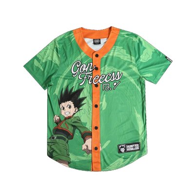Cover Taiwan 官方直營 HUNTER 獵人 動漫 寬鬆 情侶裝 短袖 棒球衫 棒球衣 嘻哈 綠色 (預購)