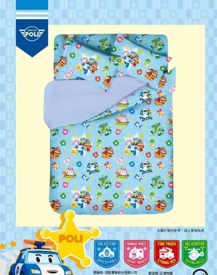 【正版授權】【POLI波力家族 】台灣製單人床包含一枕套.單人床單床包卡通床包羅伊波力安寶麗赫利