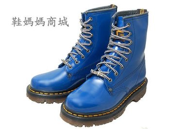 【鞋媽媽】[男女]全新AE馬丁鞋*8孔中筒靴*藍色*防滑防潑水*ae206