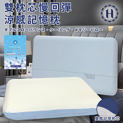 【Hilton 希爾頓】雙枕芯慢回彈涼感記憶枕(B0157)