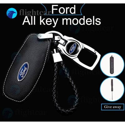 保護套 真皮鑰匙包 FIESTA (FT) 福特領地游俠嘉年華珠峰遙控車鑰匙皮套, 帶鑰匙扣