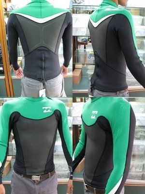 *台灣潛水－BILLABONG 男款上半身長袖防寒衣 (綠色)