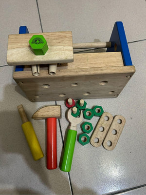 二手兒童玩具 感覺統合，肌肉協調，二手 Wonderworld 木工玩具組，小木槌/螺絲起子/小板手，台北可面交