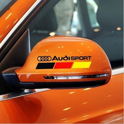 現貨熱銷-奧迪Audi 後視鏡車貼 反光材質 後視鏡裝飾貼 車身改裝  A4 A3 A5 A6 Q3 Q5 Q7 C7