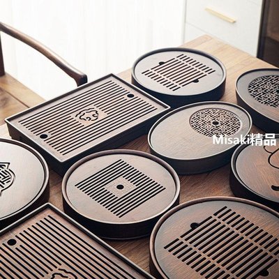 熱賣 竹制茶盤簡約家用儲水式中式小型茶臺托盤干泡盤排水瀝水茶托茶具-