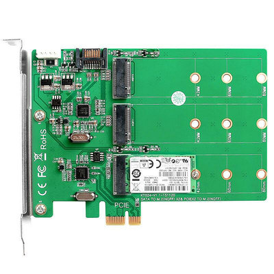沃（MAIWO)KT024 SATA轉NGFF×2 PCIE TO M.2(NGFF) SSD轉接卡