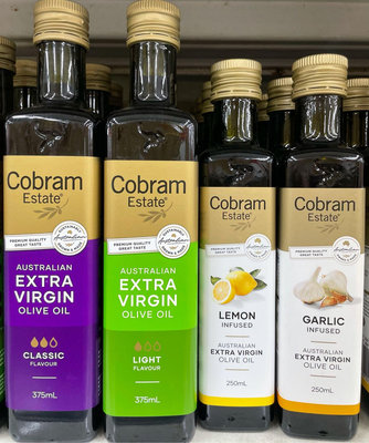 澳洲 Cobram Estate 檸檬風味特級初榨橄欖油250ml/大蒜風味特級初榨橄欖油250ml/細緻風味特級初榨橄欖油375ml 頁面是單瓶價