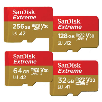 SanDisk Extreme 32GB 64GB 128GB 256GB MicroSD 記憶卡 4K GoPro 手機記憶卡