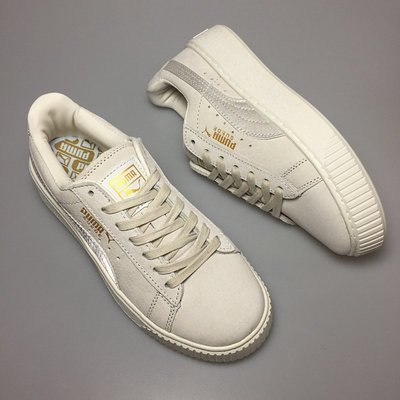 Puma Basket Suede 彪馬 蕾哈娜 白灰銀 休閒運動鞋 女鞋