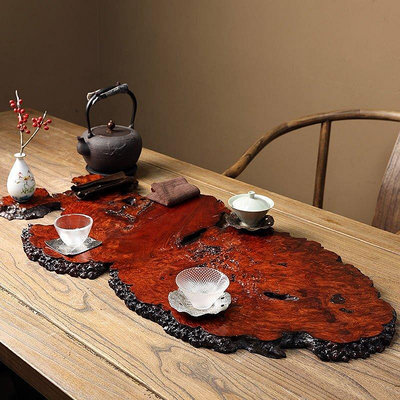 【米顏】癭木茶臺墊板茶盤茶具底托擺件花梨癭瘤木花道茶道器皿實木底盤
