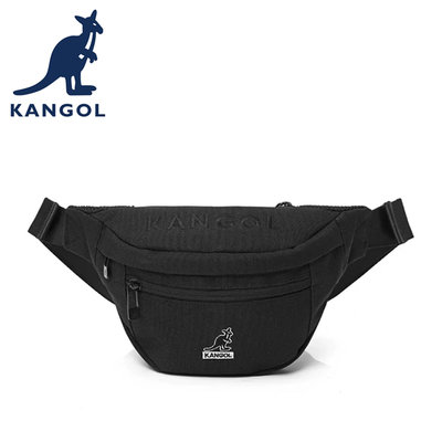 【橘子包包館】KANGOL 英國袋鼠 腰包 型號 6055380620 黑色