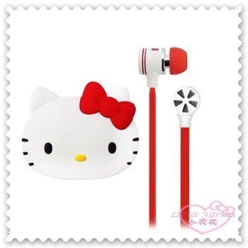 ♥小公主日本精品♥ Hello Kitty 3.5mm街頭 線控 MIC 撥放/暫停 上下首切換 紅色33179704