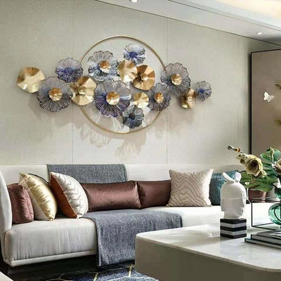 輕奢客廳沙發背景墻鐵藝墻壁掛件餐廳金屬立體壁飾創益居家裝飾品