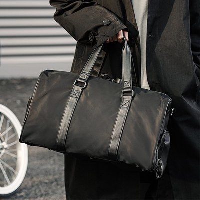男大容量手提包 旅行袋 旅行包 健身包 行李袋 大容量短途行李包獨立鞋位運動健身包牛津布手提包單肩包RQ024