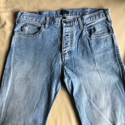 [品味人生]保證正品 Armani Jeans AJ  淺藍色 刷白  小直筒 牛仔褲 size 32