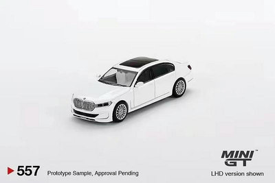 車模 仿真模型車MINIGT 1:64 寶馬 750 Li 7系 BMW 阿爾賓娜 Alpina 白色車模 557
