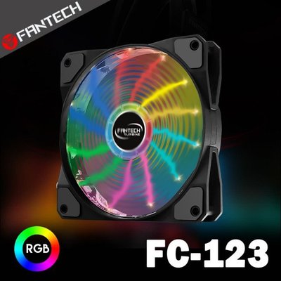 【FANTECH】[RGB電競風扇] FC-123 RGB燈效防震靜音風扇 靜音發光 12cm 散熱風扇 可串聯風扇