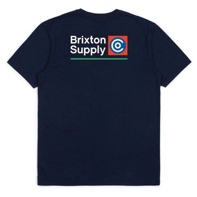 全新 現貨M Brixton Orson pocket 口袋 短tee 復古 騎士 滑板 海軍藍