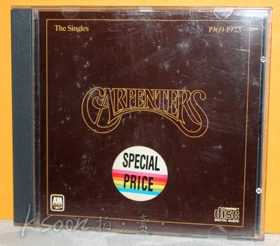 CARPENTERS-THE SINGLES 1969-1973,1973年,韓國SKC製銀圈版,無IFPI,A&amp;M唱片