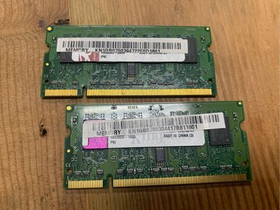 二手記憶卡 Kingston 金士頓 DDR2  667  1G x2 (筆電型記憶體 1G X2=2G 雙面顆粒)