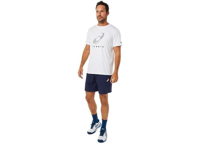 【曼森體育】ASICS 亞瑟士 男 快速排汗 短袖T恤 網球 Tennis 印花 運動衣 訓練服