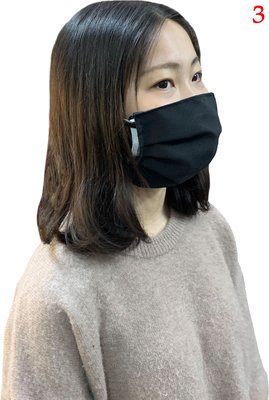 【IMAGEDUCK】M7699-3-(特價拍品)棉質口罩套+彈性耳帶(黑色)台灣製