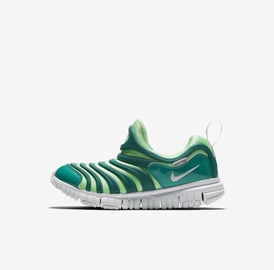 NIKE DYNAMO FREE PS 兒童 毛毛蟲 運動鞋 青綠 運動鞋 免綁帶 343738-308原價1500特價1300尺寸12-14