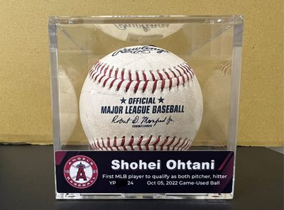 SHOHEI OHTANI 大谷翔平   MLB史上首位投打達標親投實戰用球 Game-Used 歷史收藏 《純分享》