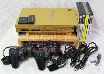 【亞魯斯】PS2遊戲主機(未改機) SCPH-55000 GU 厚機 百式 金色款 / 中古商品(看圖看說明)