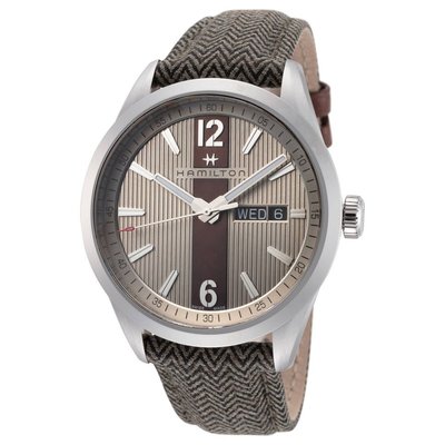 HAMILTON BROADWAY H43311985 漢米爾頓 手錶 40mm 銀色面盤 灰綠色皮錶帶 男錶女錶