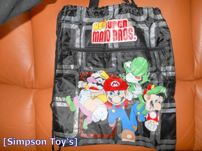 【辛普森娃娃屋】任天堂 New Super Mario 超級瑪莉兄瑪莉歐 購物袋 有拉鍊提袋 束口袋