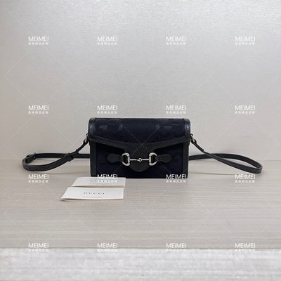 30年老店 現貨 Gucci Horsebit 1955 mini bag 斜背包 方盒子 黑色 提花布 699296