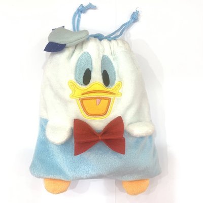 晶鑫小舖 正版 迪士尼 唐老鴨 Donald Duck 立體造型束口袋 束口袋 化妝包 收納包 收納袋 拍立得包 相機包
