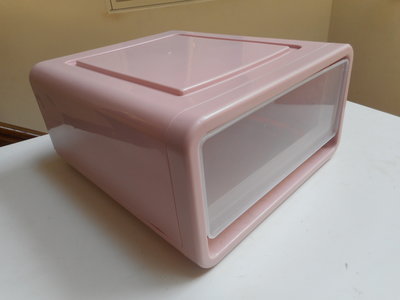 2手8成新～抽屜式整理箱 置物箱 整理箱-粉紅色